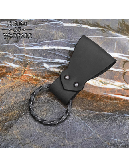 Tahalí en cuir avec anneau tressé,...