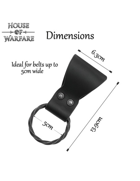 Tahalí en cuir avec anneau tressé,...