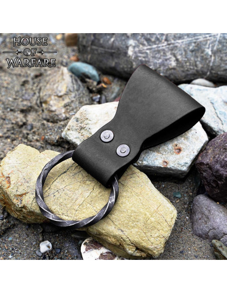 Tahalí en cuir avec anneau tressé,...