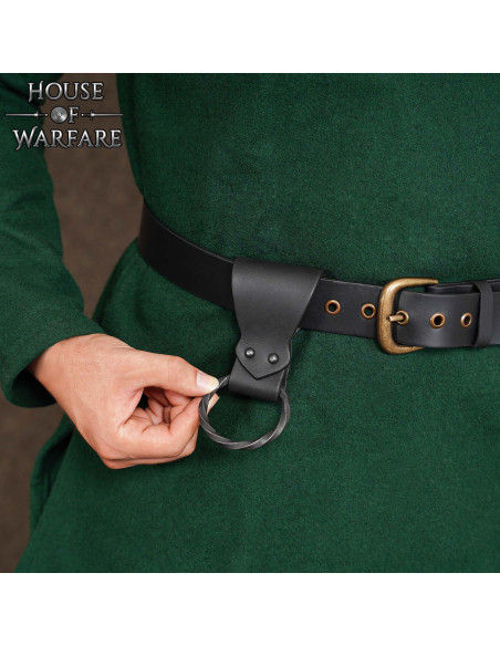 Tahalí en cuir avec anneau tressé,...