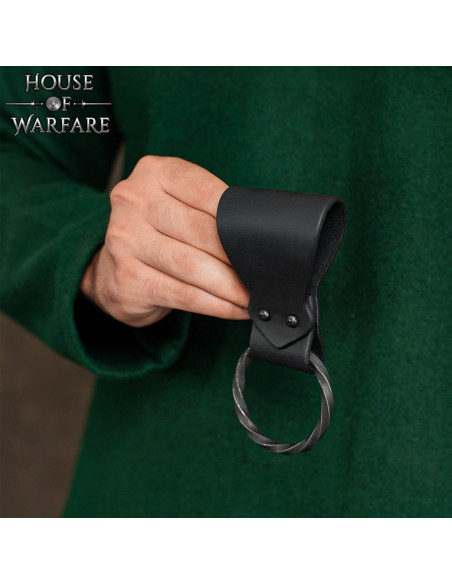 Tahalí en cuir avec anneau tressé,...