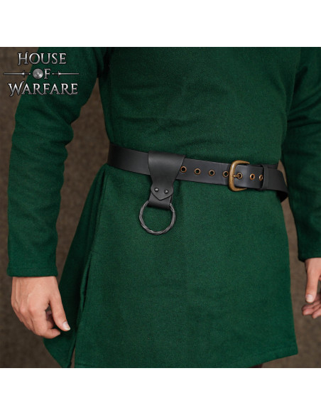 Tahalí en cuir avec anneau tressé,...