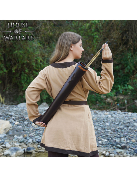 Carquois médiéval en cuir pour dos,...