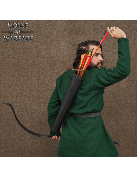 Carquois médiéval en cuir pour dos,...