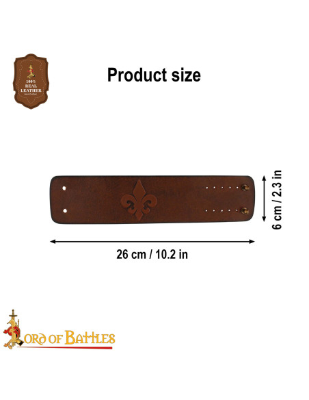 Bracelet médiéval en cuir avec relief...