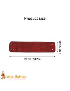 Bracelet médiéval en cuir avec relief du marteau de Thor,... 2