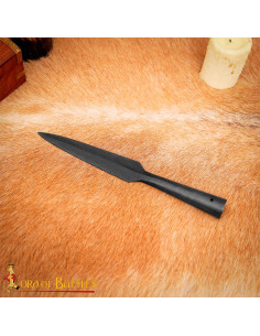 Pointe de lance médiévale en acier forgé (29 cm.)