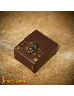 Petite pochette en cuir pour ceinture, couleur marron