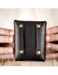 Petite sac en cuir pour ceinture, couleur noire 2