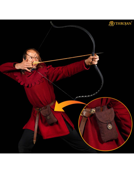 Sacoche médiévale en coton marron...