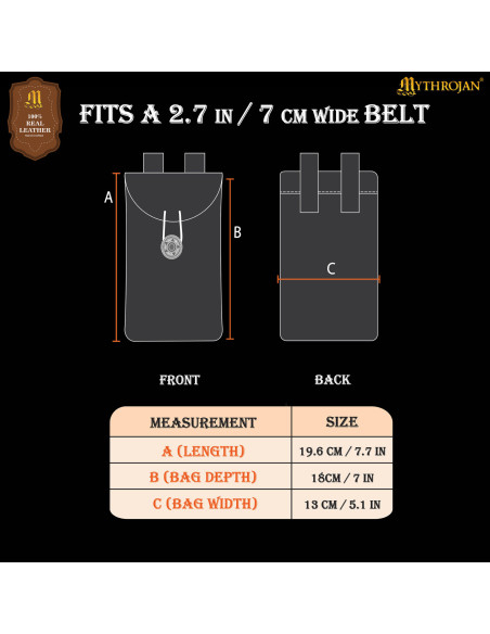 Sacoche médiévale en coton marron...