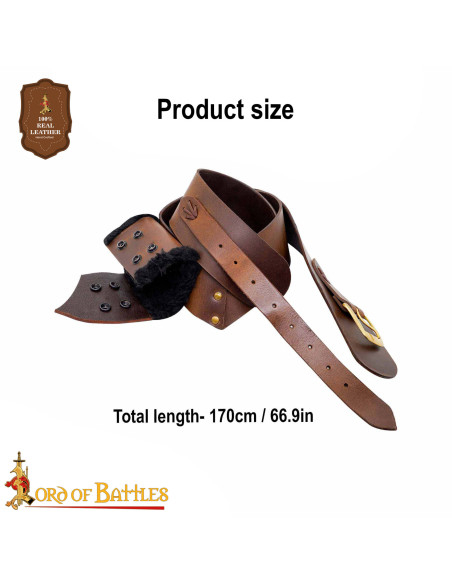 Ceinture avec tahali médiéval en cuir...