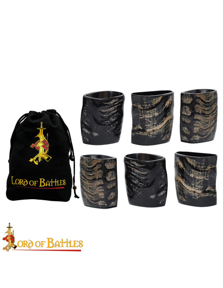 Set de 6 verres médiévaux en corne de...