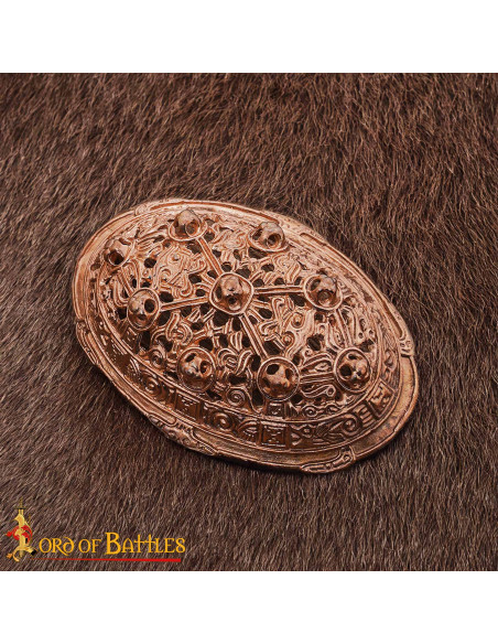 Broche viking oval en bronze brillant...