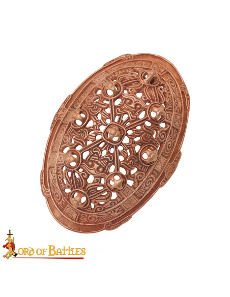 Broche viking oval en bronze brillant...