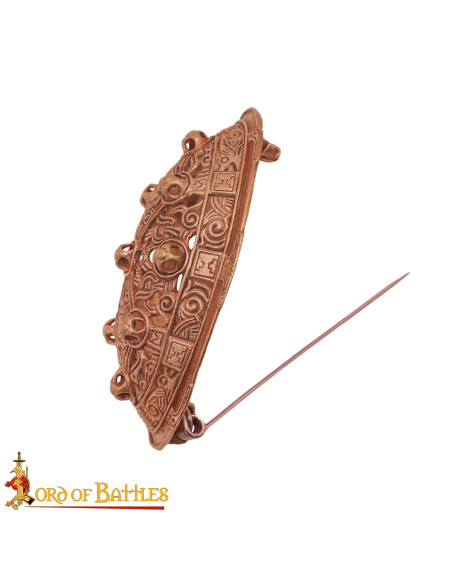 Broche viking oval en bronze brillant...