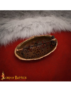Broche viking oval du IXe siècle en bronze vieilli 2