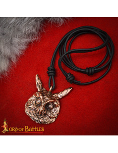 Pendentif médiéval modèle Hibou en bronze vieilli 2