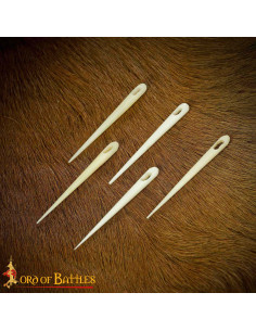 Set de 5 aiguilles médiévales en ivoire de bœuf (4,5 cm).