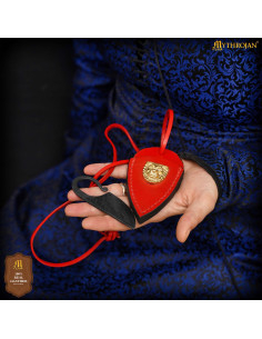 Couteau celtique forgé à la main avec étui en cuir rouge