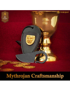 Couteau celtique forgé à la main avec étui en cuir noir 2