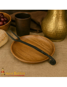 Fourche viking en fer forgé faite à la main (25 cm).