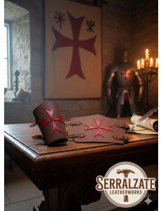 Bracelets templaires Croix des huit béatitudes en marron...