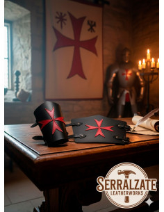 Bracelets templaires Croix des huit béatitudes en noir