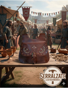 Sac à main celtico-médiéval Gareth en brun foncé