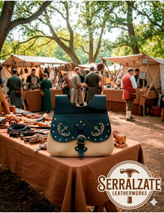 Sac Celta-Médiéval Gareth en noir-marron clair