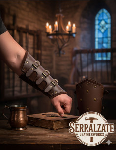 Bracelets médiévaux Badulf à trois bandes en marron foncé 2