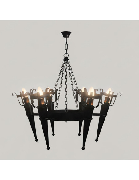 Lampe de forge aux bras de torches...