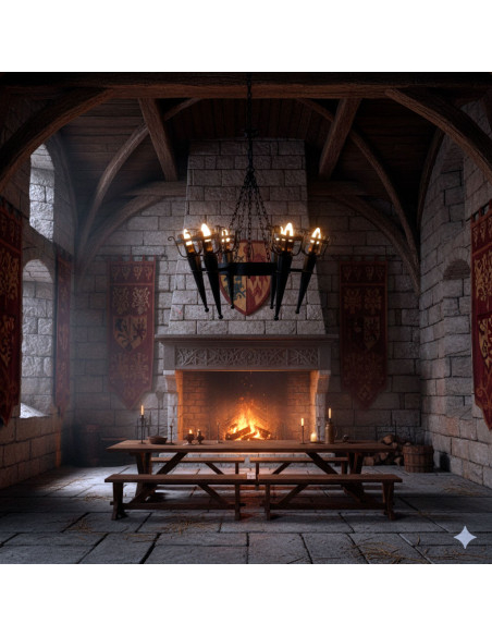 Lampe de forge aux bras de torches...