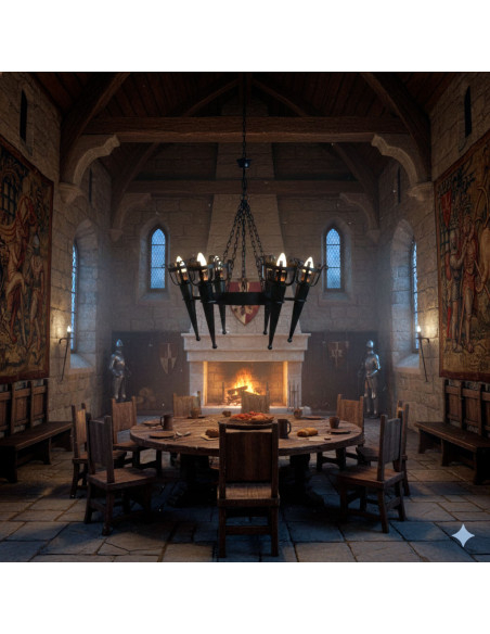 Lampe de forge aux bras de torches...