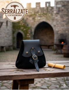 Sac à aumône médiéval modèle Arcana, couleur noire