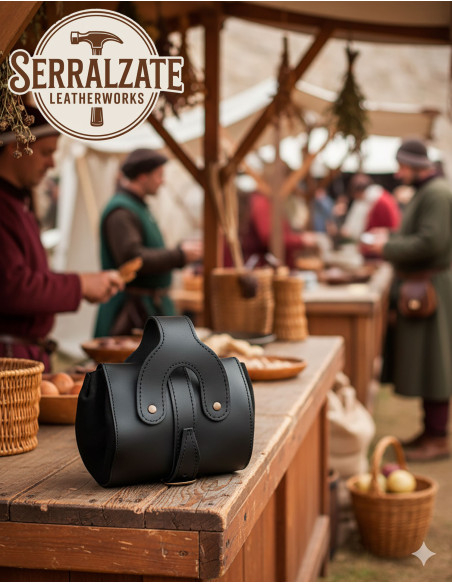 Sac médiéval en cuir modèle...