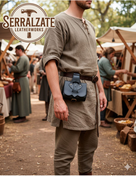 Sac médiéval en cuir modèle...