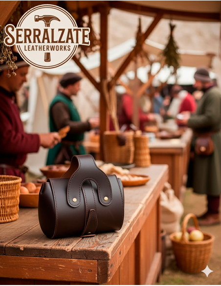 Sac médiéval en cuir modèle...