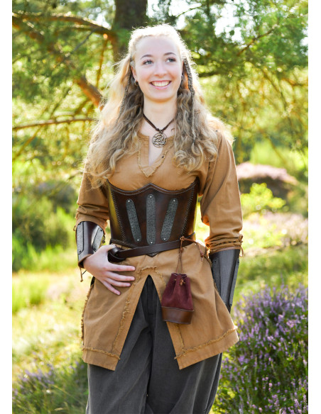 Tunique médiévale marron modèle Yrsa,...