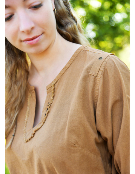 Tunique médiévale marron modèle Yrsa,...