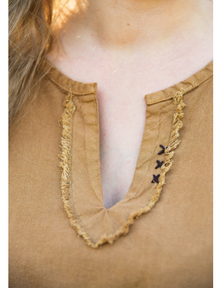 Tunique médiévale marron modèle Yrsa,...