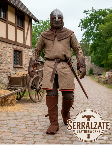 Guêtres médiévales en cuir modèle...