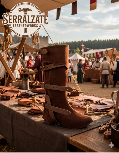 Guêtres médiévales en cuir modèle...