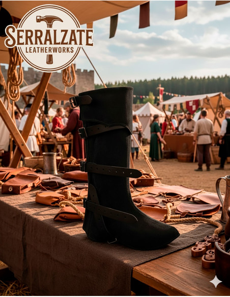 Guêtres médiévales en cuir modèle...