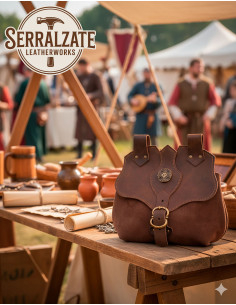 Sac médiéval en cuir modèle Encanto, couleur marron