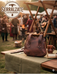 Sac médiéval en cuir modèle Encanto, couleur marron 2