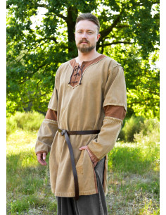 Tunique médiévale beige-marron usée modèle Sigval 2