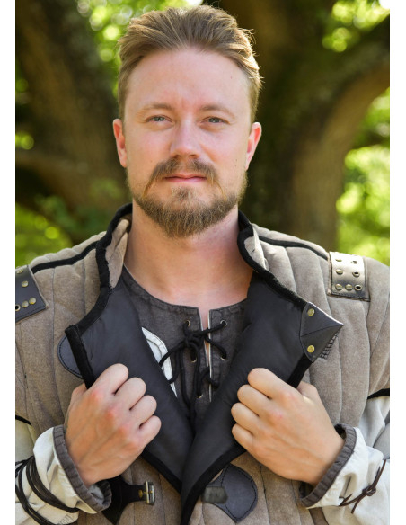 gambison médiéval marron-noir fini...