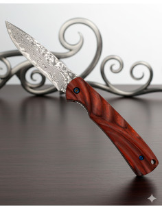 Couteau de campagne marque Albainox, lame damasquinée,...