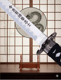Tsuba de katana décorative Dragon et feuille de bambou... 2